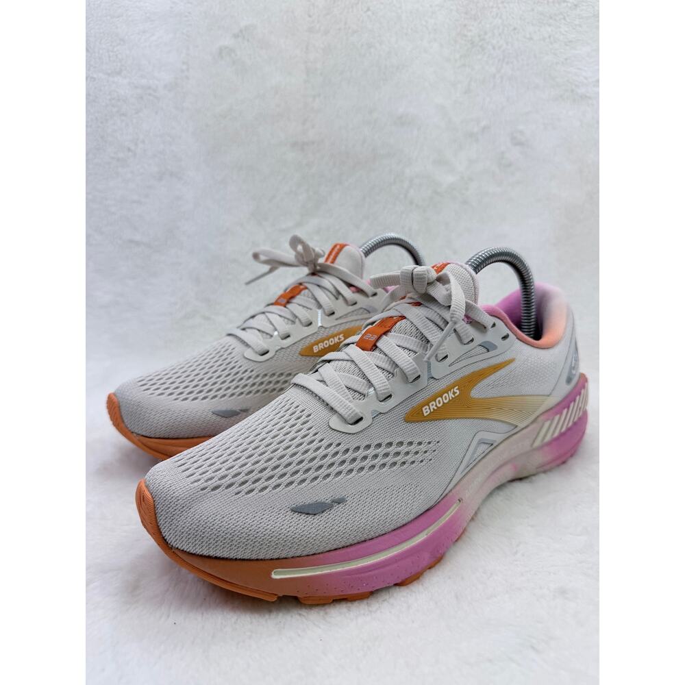 Brooks Adrenaline GTS 23 Womens Running Shoes White Sand Sunset Fuchsia 9 - Picture 2 of 10